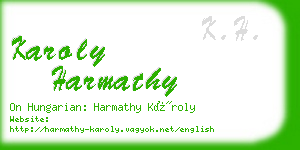 karoly harmathy business card